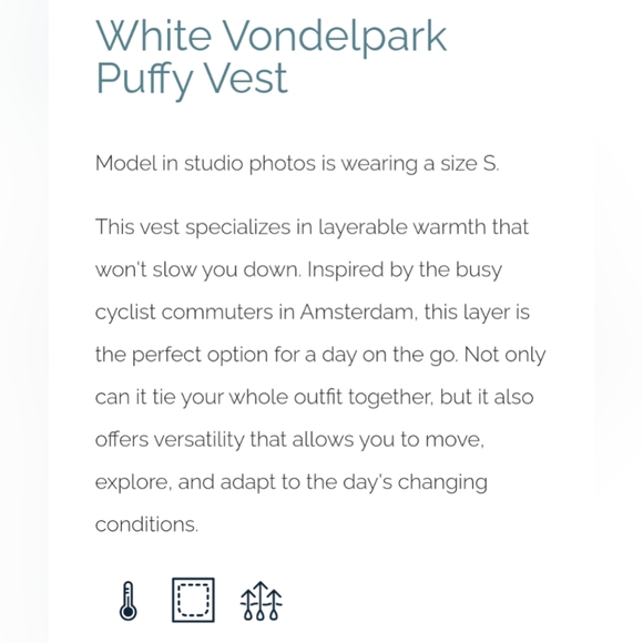 🌙 ZYIA NWOT White Vondelpark Puffy Vest - Picture 4 of 7